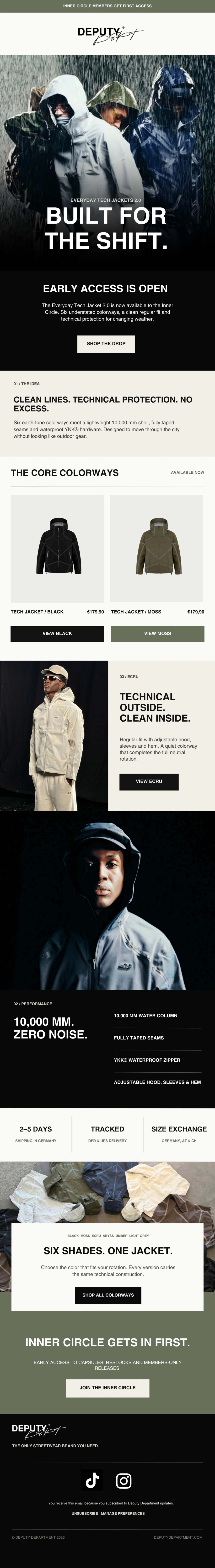 Deputy Department – vollständiger Newsletter zur Everyday Tech Jacket