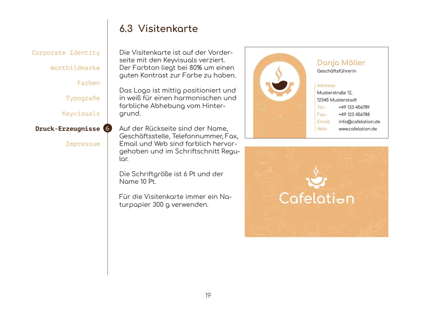 Cafelation – Visitenkarten