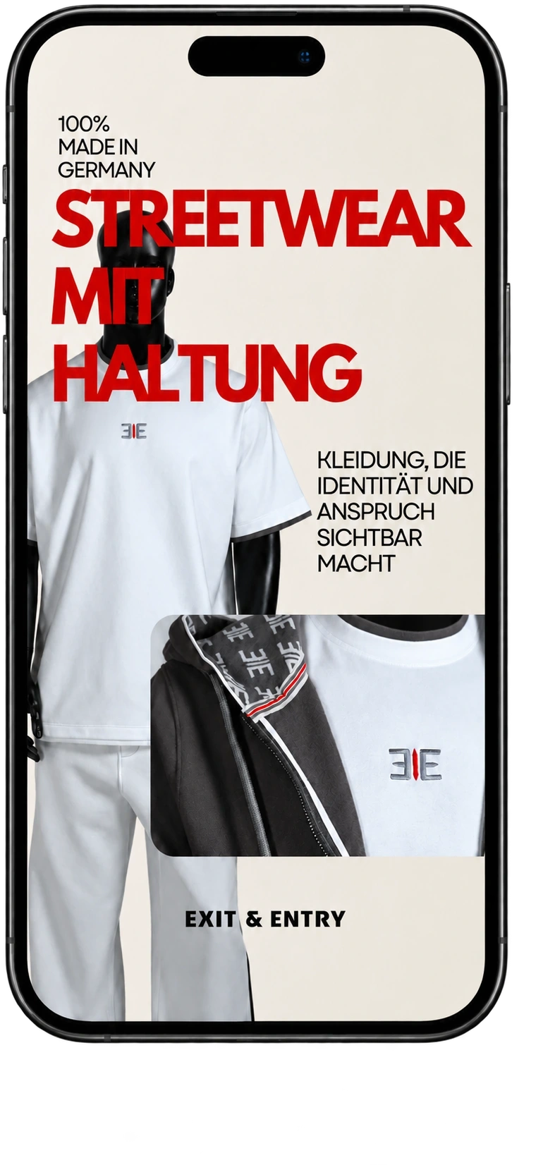 Exit & Entry – Creative im geraden Smartphone-Mockup