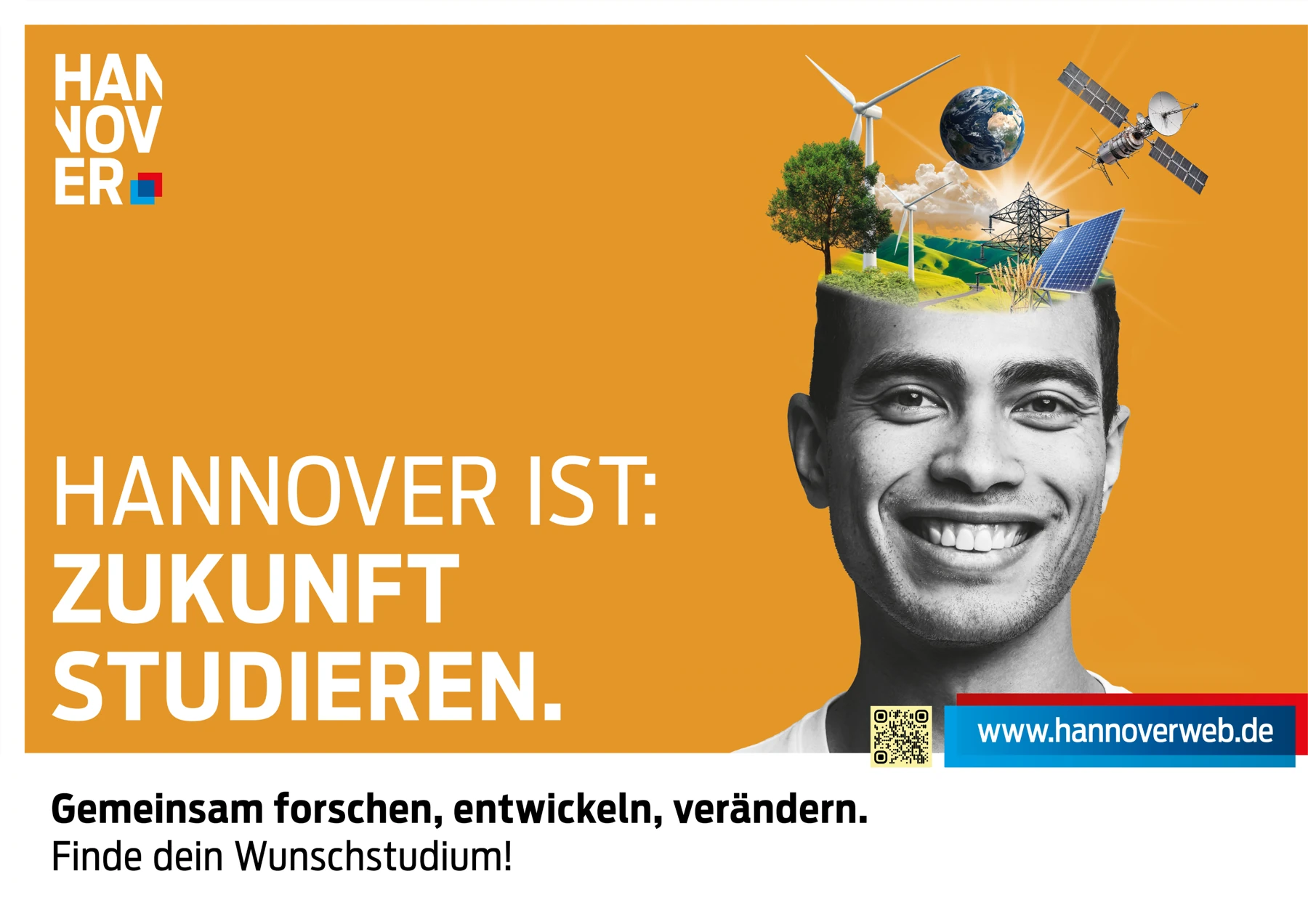 Zukunft studieren – orangefarbenes Motiv