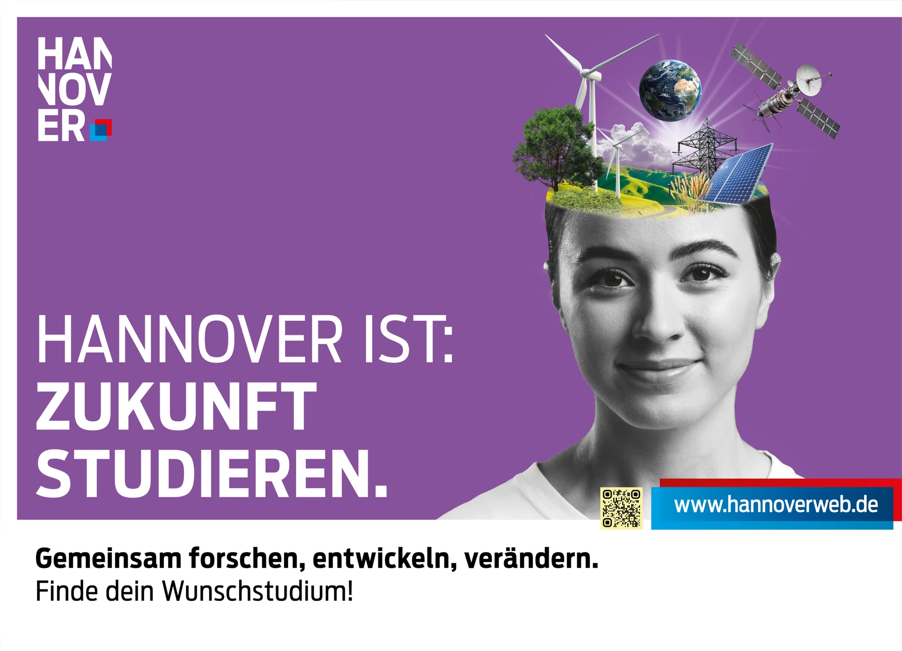 Zukunft studieren – violettes Motiv